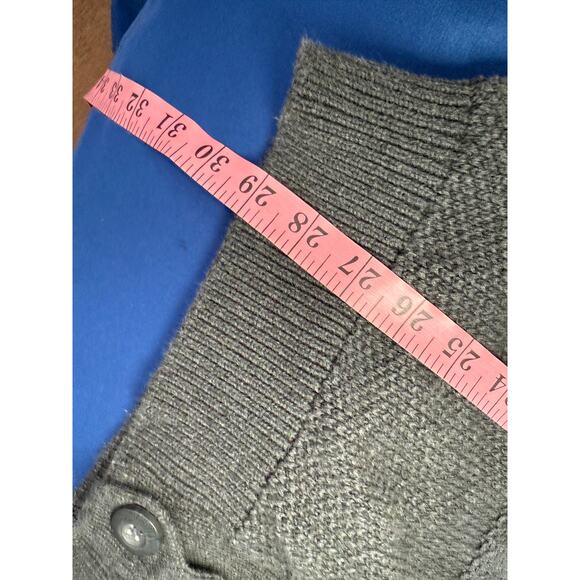 Express gray shawl neck button down cotton sweater mens XL preppy grandpa‎ cozy - Picture 7 of 8